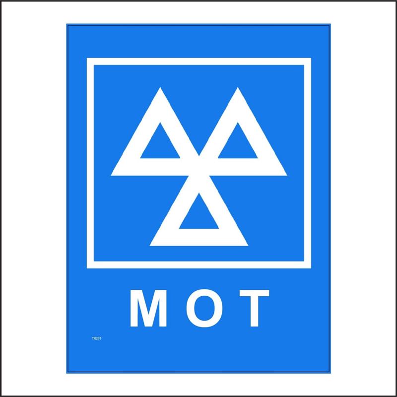 Blue MOT test station sign
